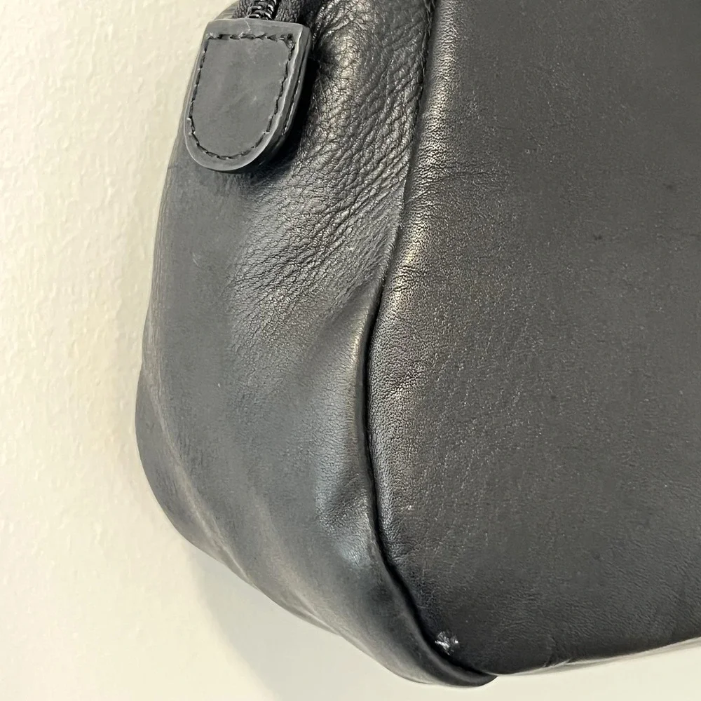 Stone Mountain Shoulder Bag Womens Medium Black Leather Studded Gold Hardware